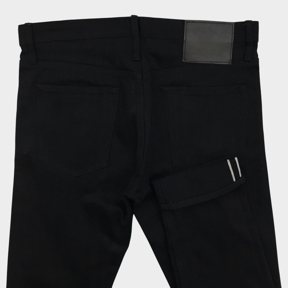 Unbranded Brand UB244 Black Stretch Selvedge Tapered Jeans Mens 31